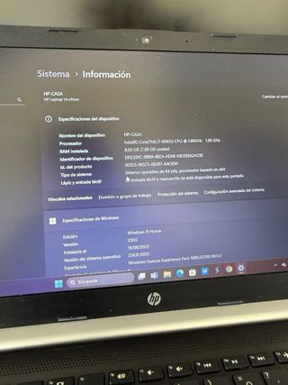 Portatil HP i7 | 8GB RAM | Ideal oficina o estudio