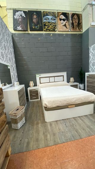 Canapé matrimonio blanco y marrón