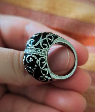 Anillo filigrana negro brillante