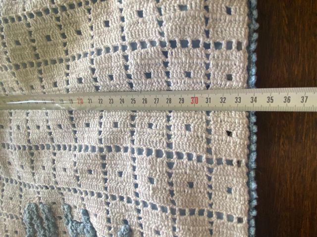 Borsa per il pane, uncinetto, fatta a mano blu e bianco