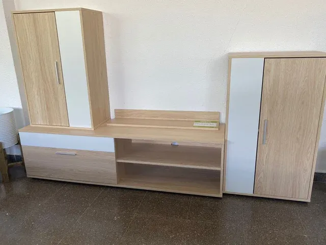 Conjunto salón nuevo madera blanco