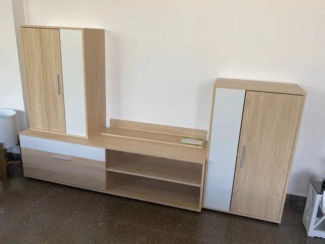 Conjunto salón nuevo madera blanco