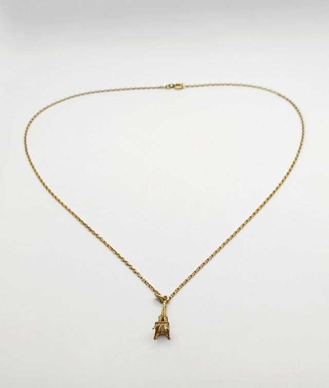 Conjunto Cadena + Colgante Torre Eiffel en Oro 18K