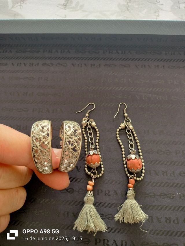 Pendientes largos & Pendientes aro , con diseño