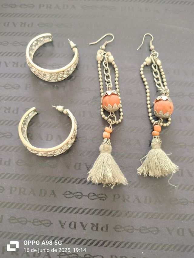 Pendientes largos & Pendientes aro , con diseño