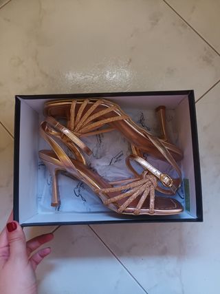 Sandali tacco oro - Eleganti