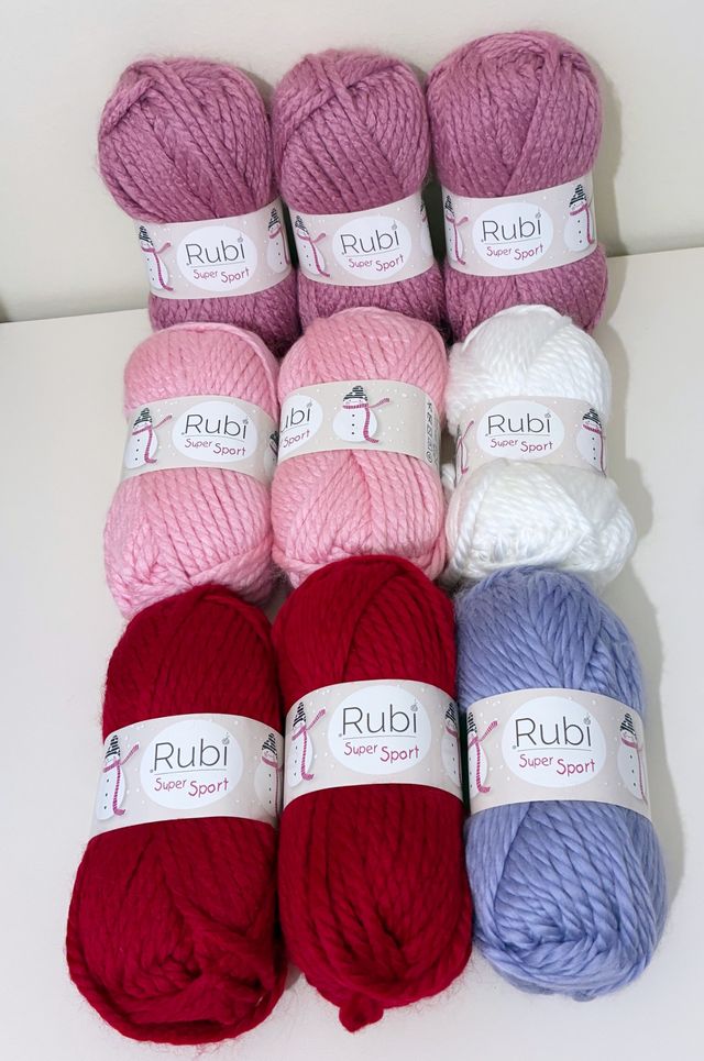 Lote 9 madejas lana Rubi Super Sport