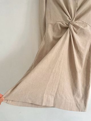 Vestido camisa beige, manga larga