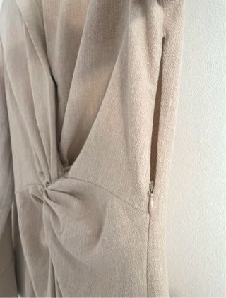 Vestido camisa beige, manga larga