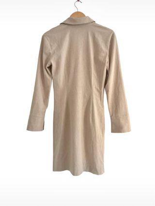 Vestido camisa beige, manga larga