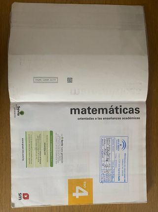 Libro de matematicas de 4º ESO en perfecto estado