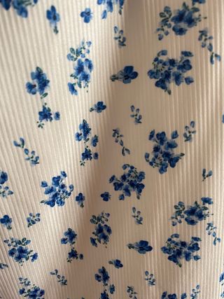 Vestido flores azul blanco - Talla M. 