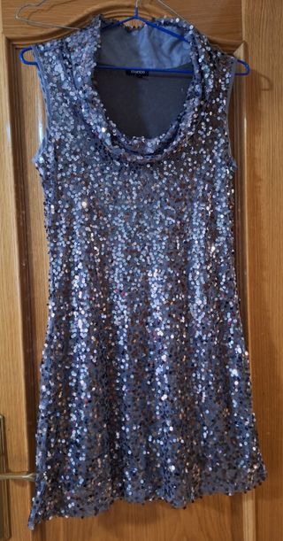 Vestido  de lentejuelas gris plata