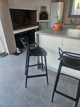 2 Taburetes Altos Negros - Diseño Moderno