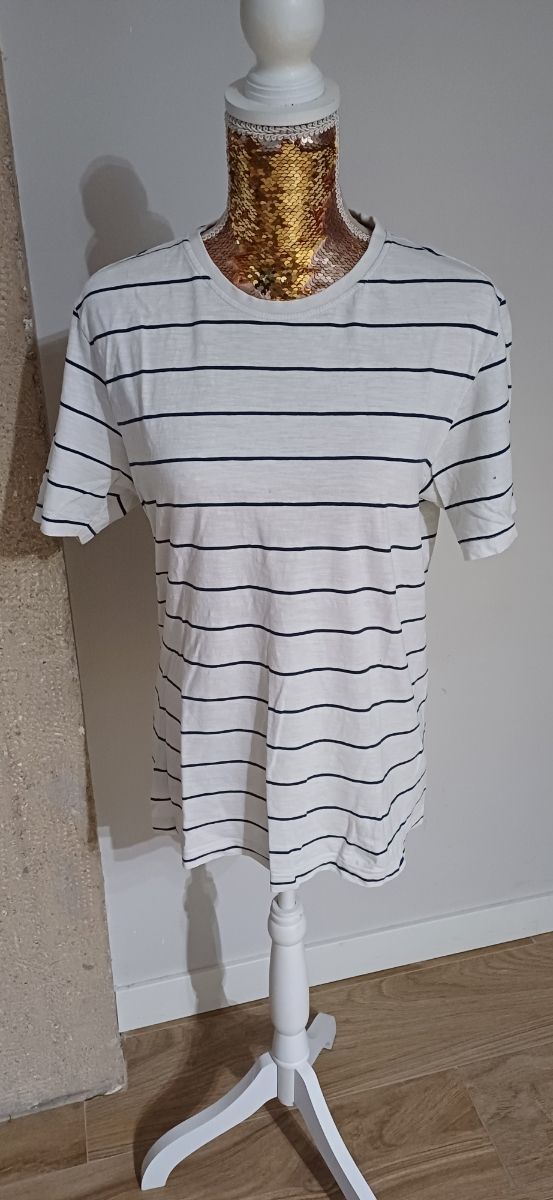 Camiseta rayas marineras blanco-azul