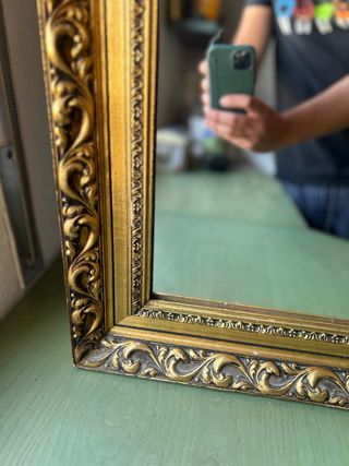 Espejo antiguo dorado grande