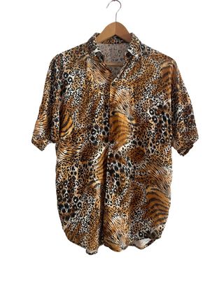 Camisa vintage estampado leopardo-tigre