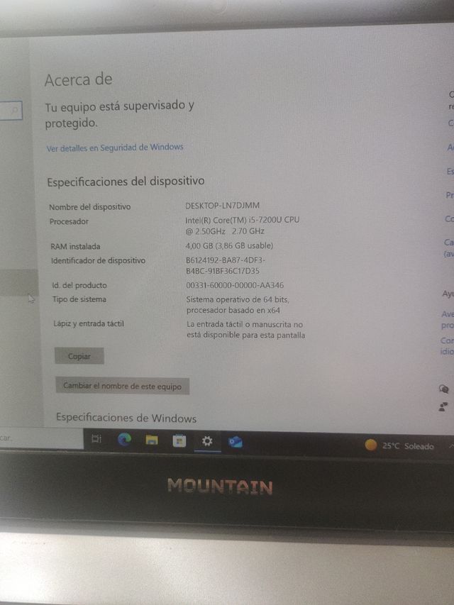 Portátil Mountain i5 gris