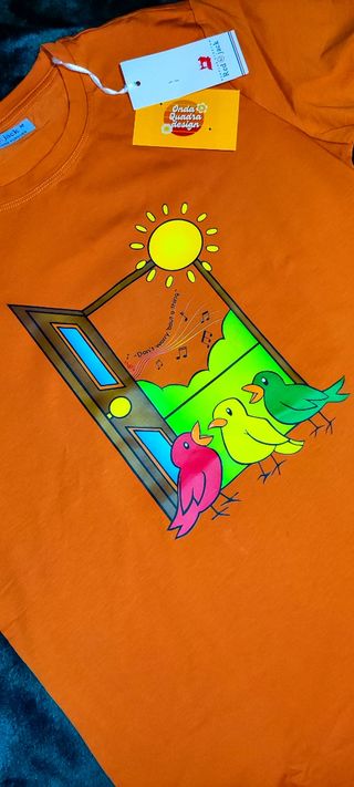 T-shirt Red Jack Bob Marley "Three Little Birds" 
