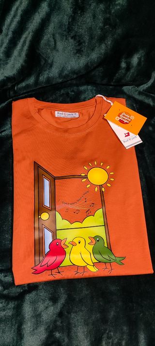 T-shirt Red Jack Bob Marley "Three Little Birds" 