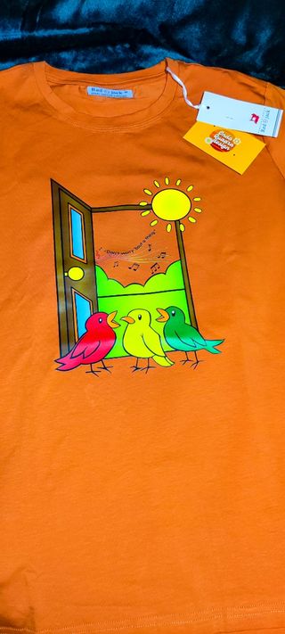 T-shirt Red Jack Bob Marley "Three Little Birds" 