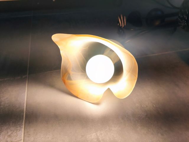 Lampara vintage 3 tulipas - metal y cristal