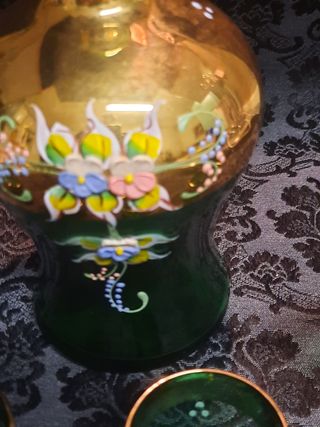 Set Decanter Murano Verde Oro