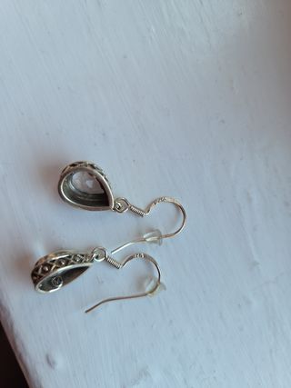 Pendientes plata 925 cuarzo maestro transparente
