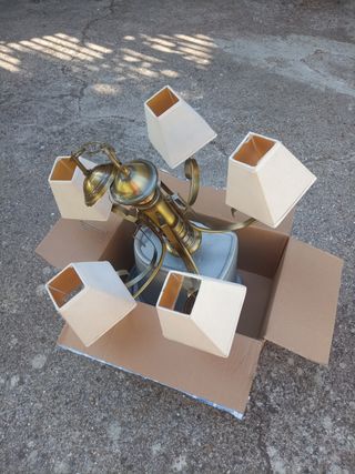 Lampara bronce 5 brazos