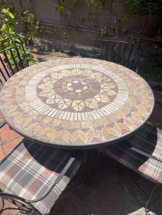 Mesa y 4 sillas jardín - Mosaico
