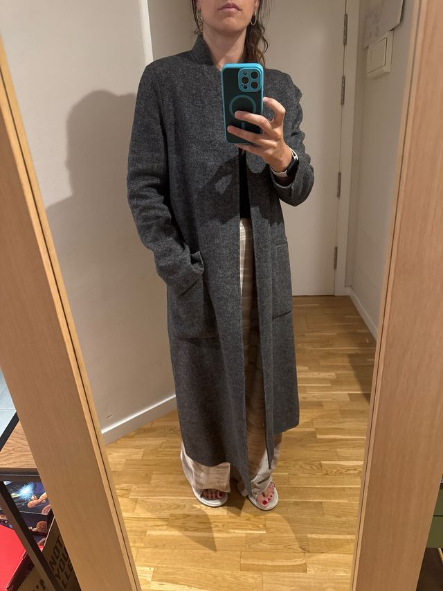 Giacca lunga Zara grigia - Taglia L
