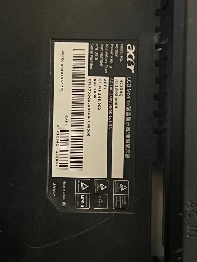 2 Monitores Acer Full HD