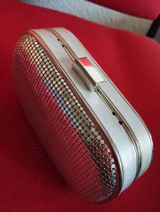 Bolso fiesta metalizado plata