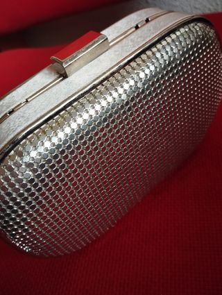 Bolso fiesta metalizado plata