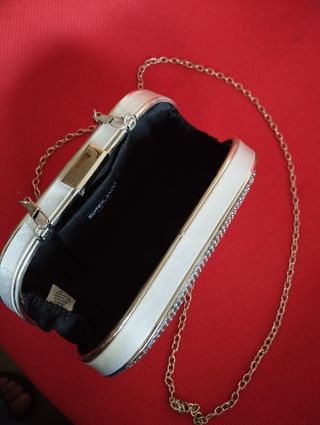 Bolso fiesta metalizado plata
