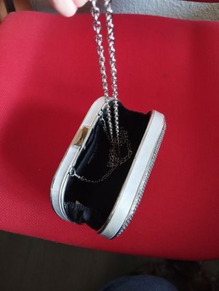 Bolso fiesta metalizado plata