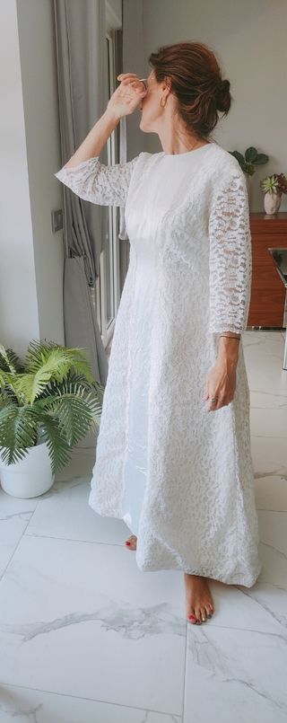 Urge, mudanza.Vestido novia vintage años 60