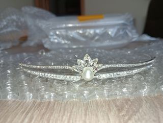 Tiara plata boda