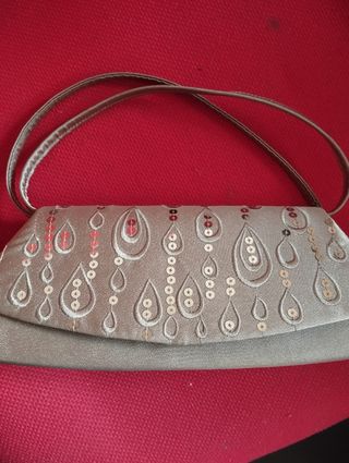 Bolso fiesta dorado y beige