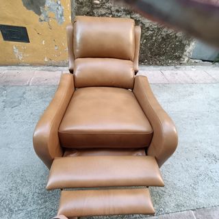 Sillón relax marrón piel sintética