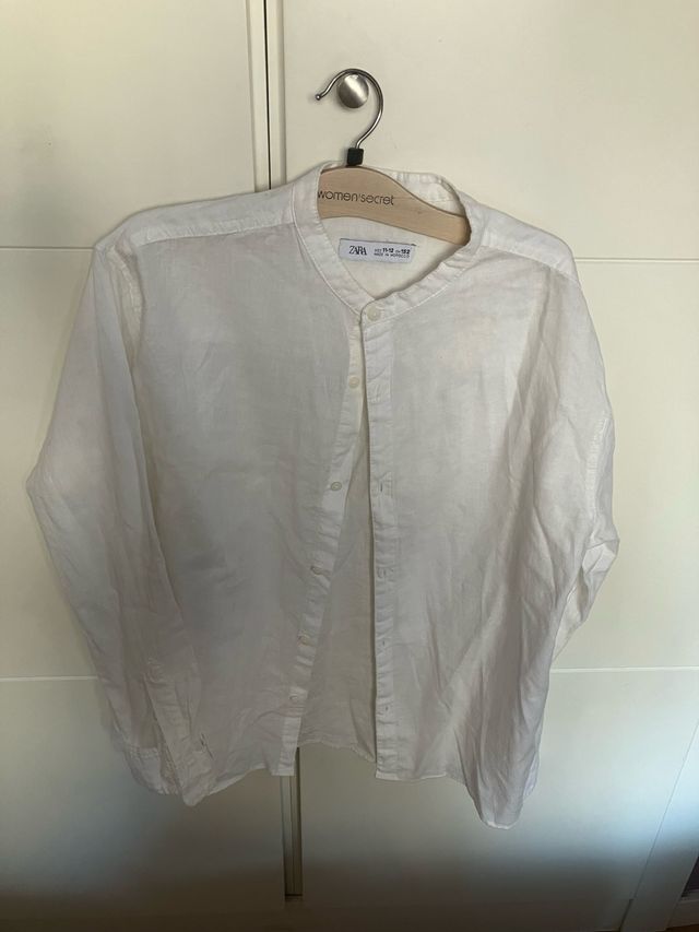 Camisa Zara lino blanca 11/12niño