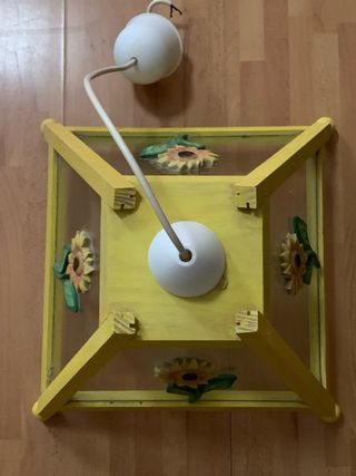Lampara techo amarilla con girasoles