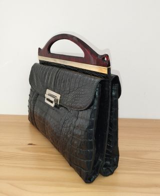 BOLSO VINTAGE PIEL DE COCODRILO 