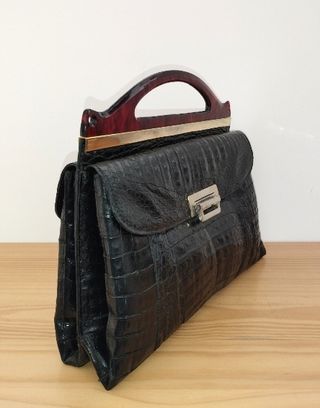 BOLSO VINTAGE PIEL DE COCODRILO 