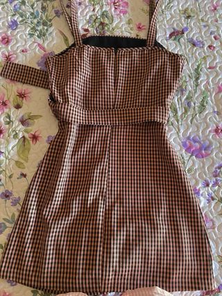 Vestido Vichy Rosa y Negro