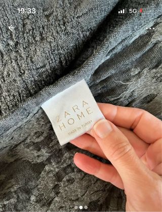 Manta Zara Home Gris - Algodón