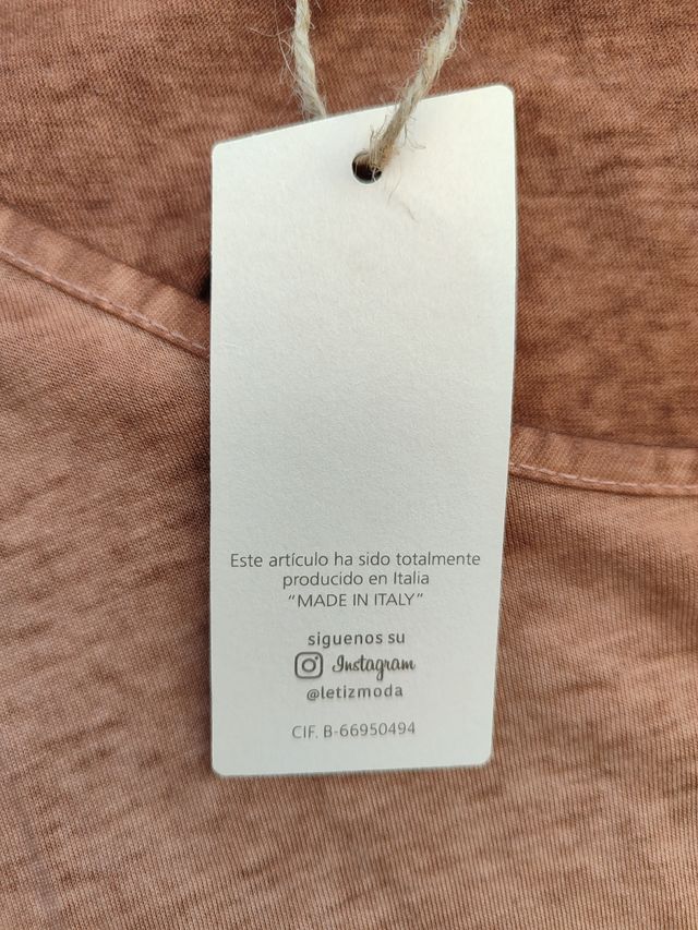 Camiseta marrón con lentejuelas - Talla única