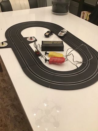 scalextric slot race jeep 2x porsches