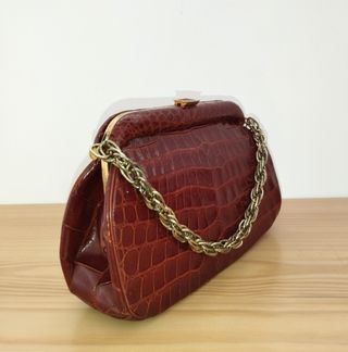 BOLSO VINTAGE PIEL DE COCODRILO 