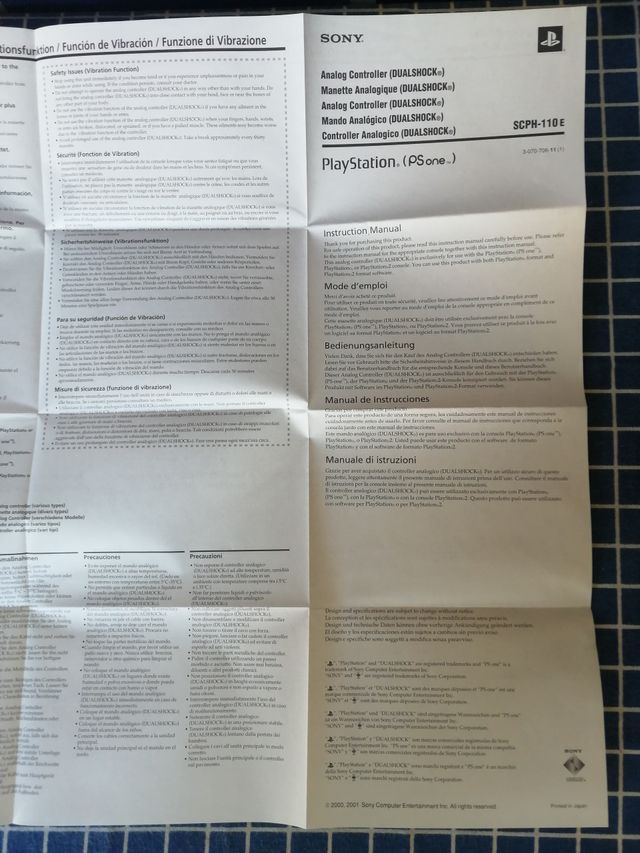 PSONE ORIGINAL INSTRUCCIONES MANDO DUALSHOCK
